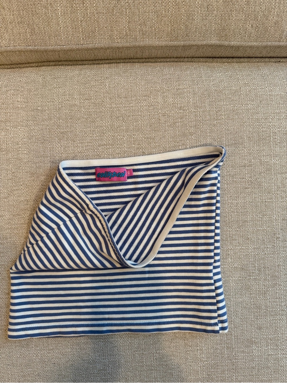 Edikted Blue & White Stripe Tube Top Size XS